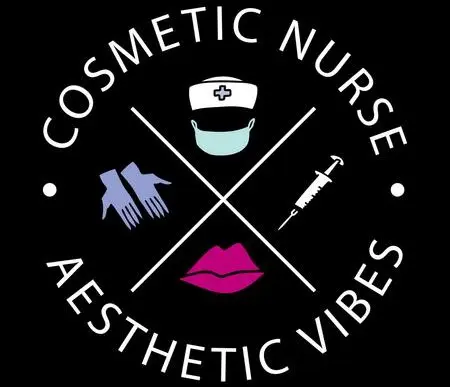 A black and white logo for cosmetic nurse.
