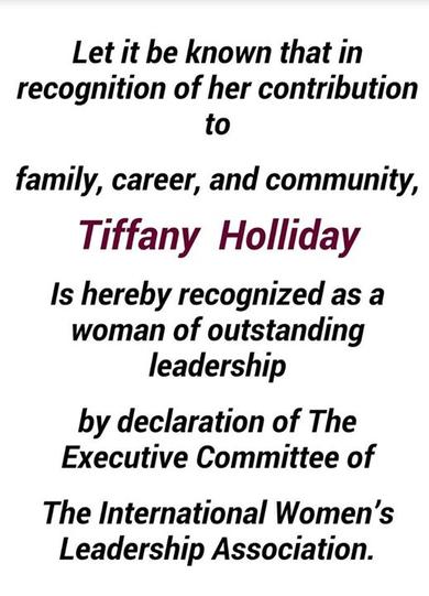 A poster with the words " tiffany holliday " on it.